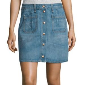Rag & Bone Button-Up Denim Mini Skirt